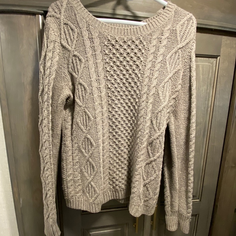 H&M LOGG Champagne Color Cable Knit Sweater